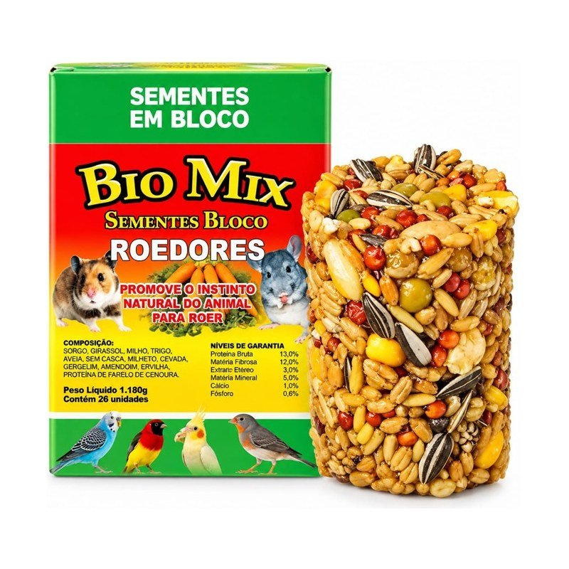 BIO MIX SEMENTES EM BLOCO ROEDORES 1180G
