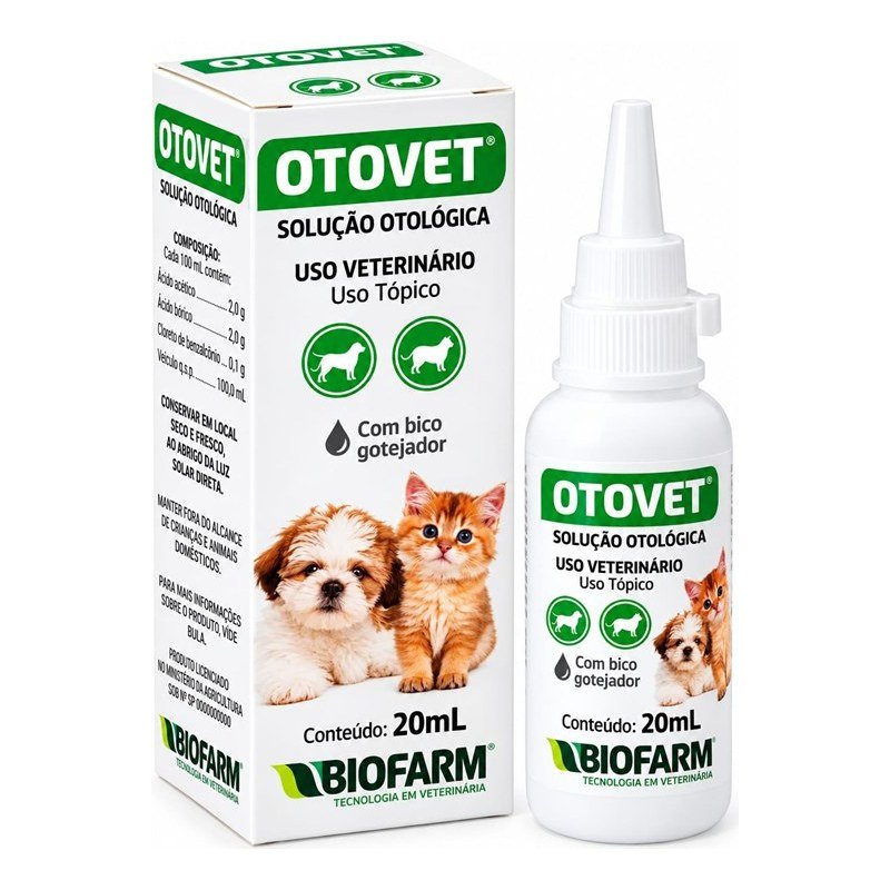 OTOVET SOLU&Ccedil;&Atilde;O OTOL&Oacute;GICA 20ML