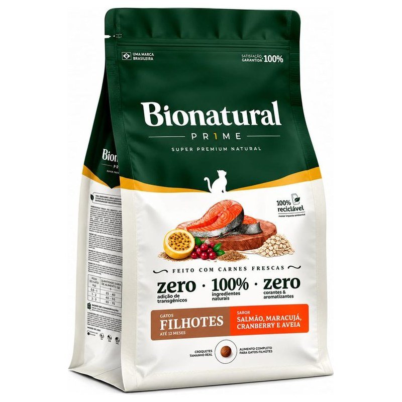BIONATURAL PRIME GATOS FILHOTES SALM&Atilde;O 1,5KG