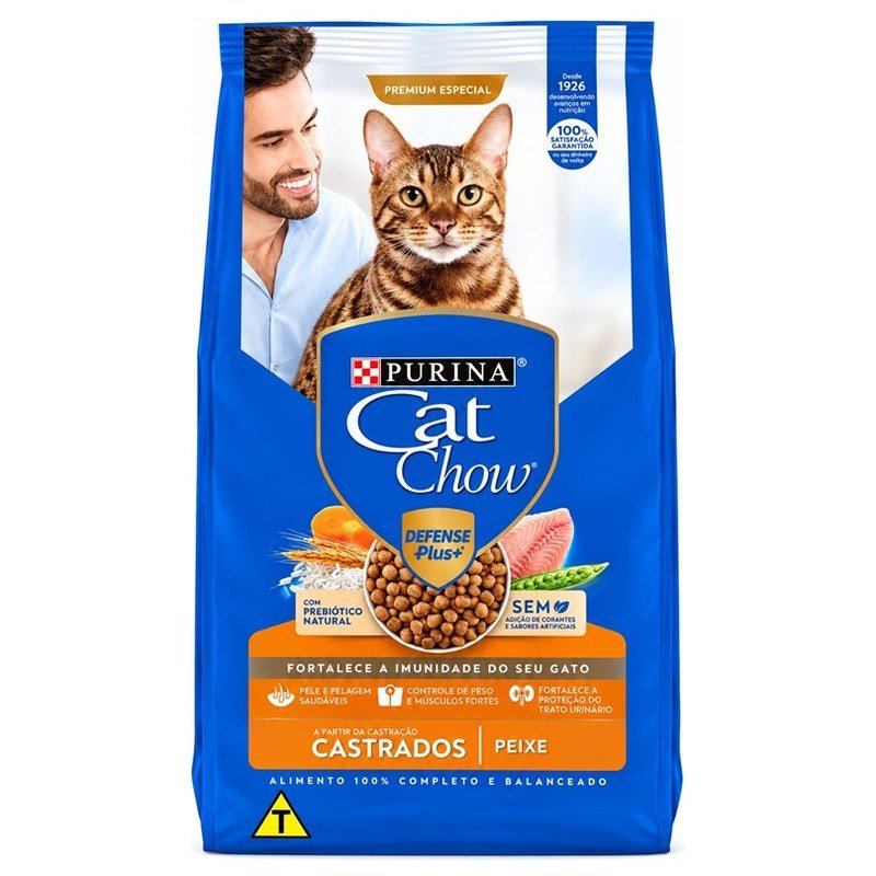 CAT CHOW DEFENSE PLUS CASTRADOS PEIXE 2,7KG