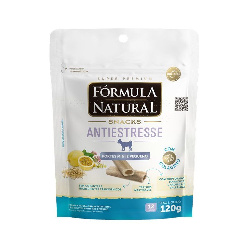 F&Oacute;RMULA NATURAL SNACKS ANTIESTRESSE MINI E PEQUENO 120G