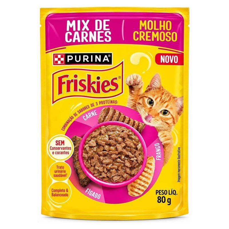 FRISKIES SACH&Ecirc; MIX DE CARNES MOLHO CREMOSO 85G
