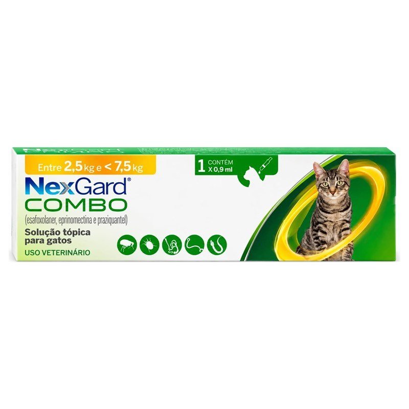 NEXGARD COMBO GATOS 2,5 A 7,5KG