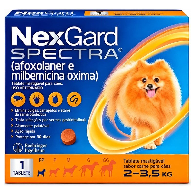 NEXGARD SPECTRA C&Atilde;ES 2 A 3,5KG
