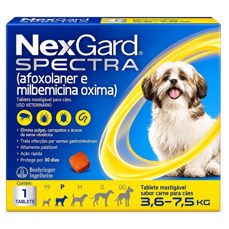 NEXGARD SPECTRA C&Atilde;ES 3,6 A 7,5KG