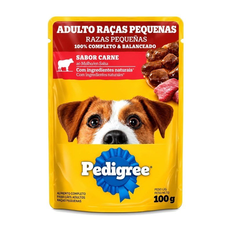 PEDIGREE SACH&Ecirc; ADULTO RA&Ccedil;AS PEQUENAS CARNE 100G