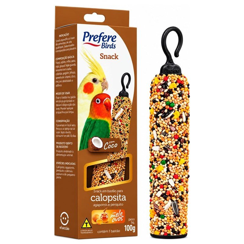 PREFERE BIRDS SNACK EM BASTÃO COCO 100G