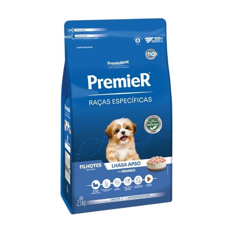 PREMIER RAÇAS ESPECÍFICAS LHASA APSO FILHOTES FRANGO 2,5KG