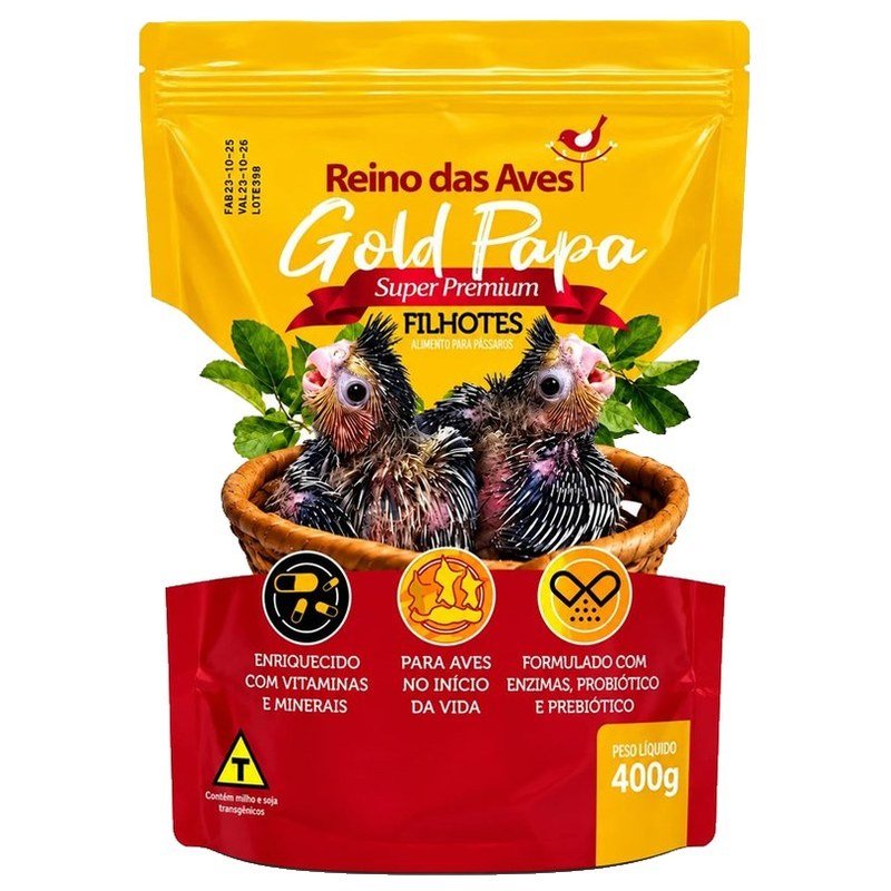 REINO DAS AVES GOLD PAPA FILHOTES 400G
