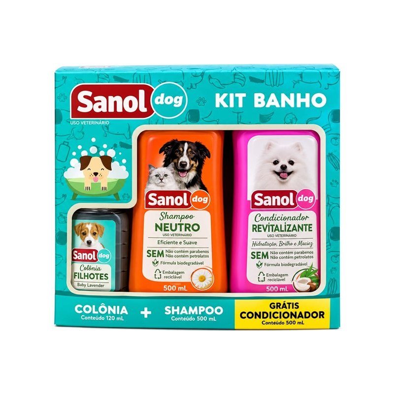 SANOL KIT BANHO COM COL&Ocirc;NIA FILHOTES