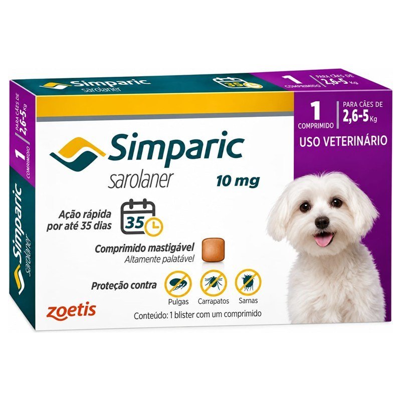 SIMPARIC SAROLANER 10MG C&Atilde;ES 2,6 A 5KG