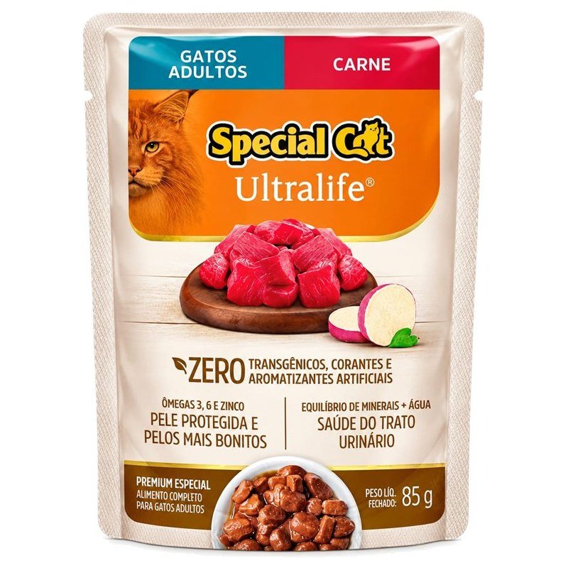 SPECIAL CAT ULTRALIFE SACH&Ecirc; ADULTOS CARNE 85G