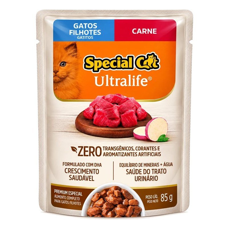 SPECIAL CAT ULTRALIFE SACH&Ecirc; FILHOTES CARNE 85G