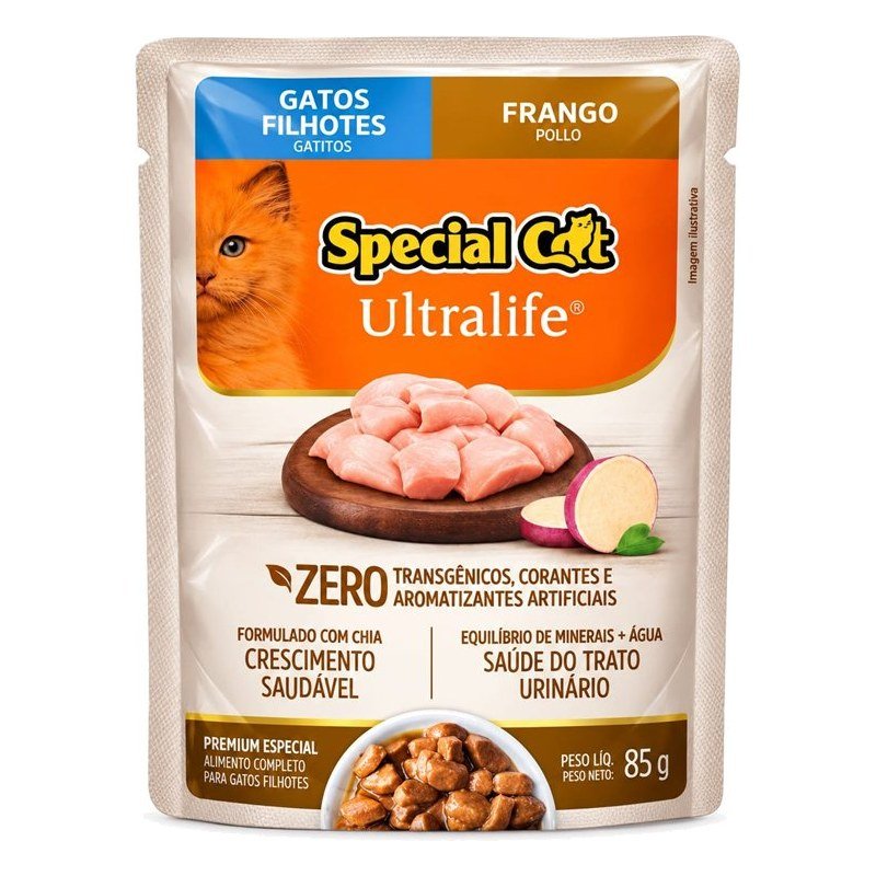 SPECIAL CAT ULTRALIFE SACH&Ecirc; FILHOTES FRANGO 85G