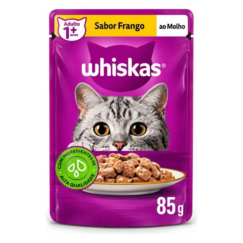 WHISKAS SACH&Ecirc; ADULTO FRANGO AO MOLHO 85G